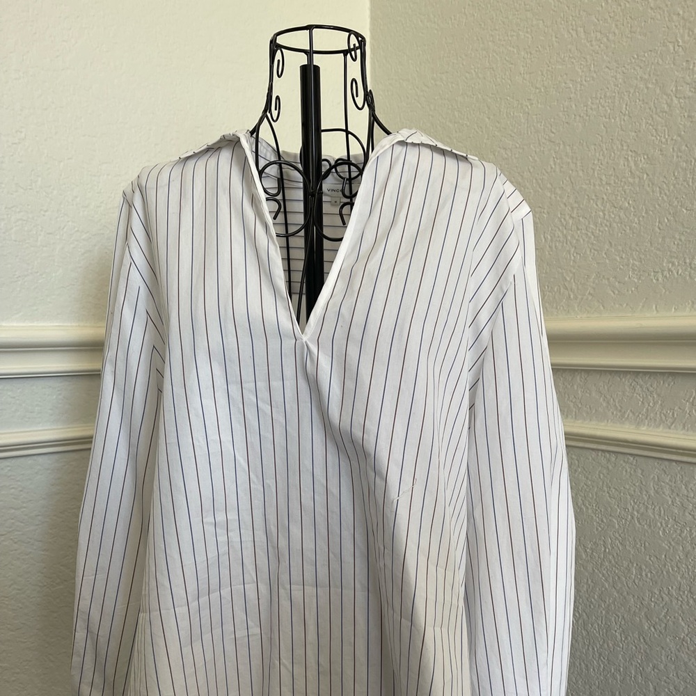 Vince Striped Long Sleeve Blouse Top.